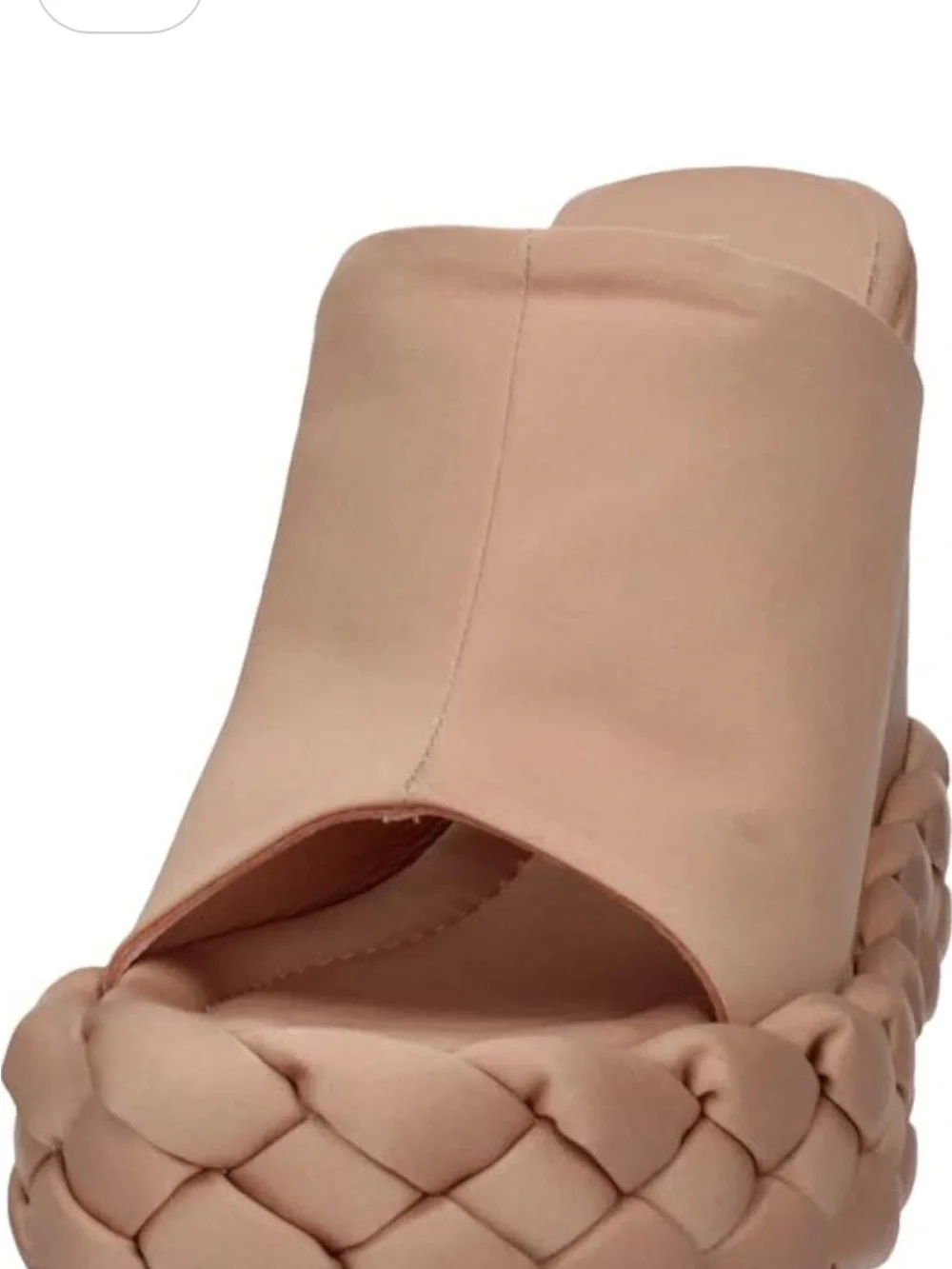 Paloma Barcelo Nude Braided Platform Wedge Slide